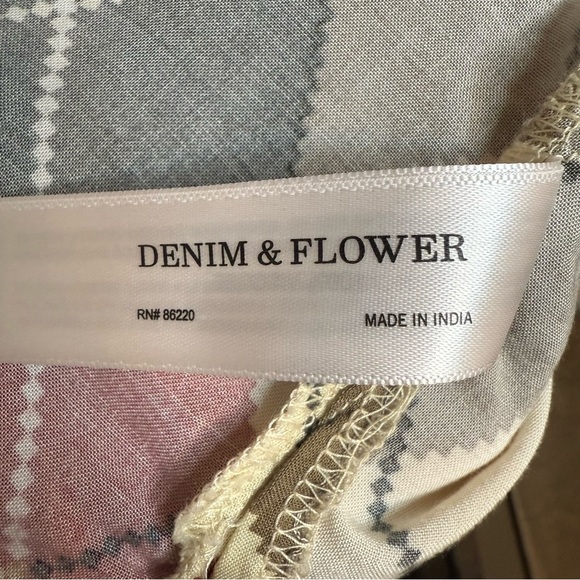 Denim & Flower | Red and Brown Casual Button Down Shirt Argyle Pattern | Sz M - Picture 5 of 7